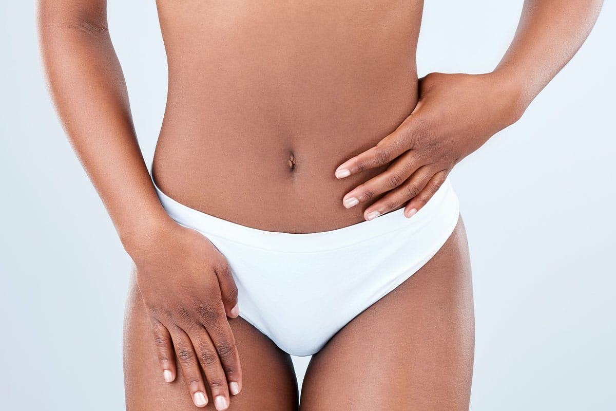 A woman's torso wearing a bikini after getting a laser treatment in San Antonio, TX.